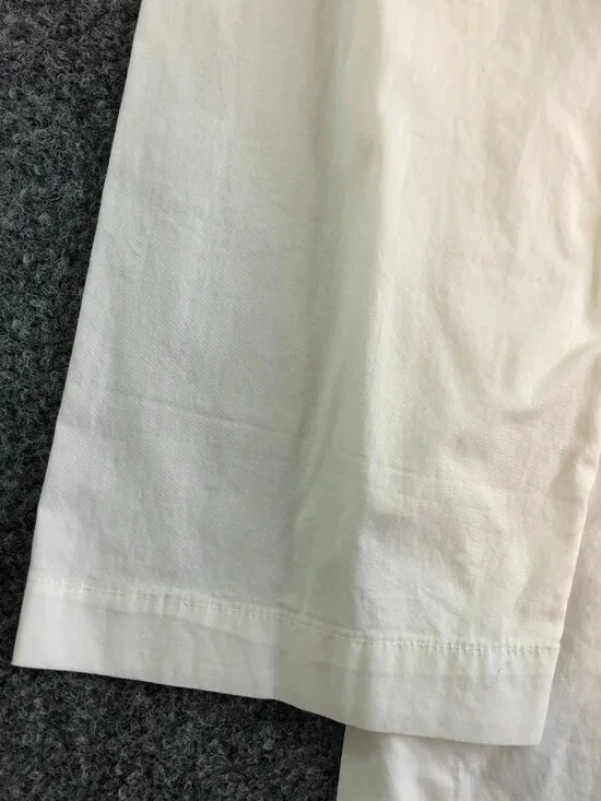 Eileen Fisher Tunic Shirt Womens Medium White Organic Cotton Band Collar Button - Picture 13 of 16